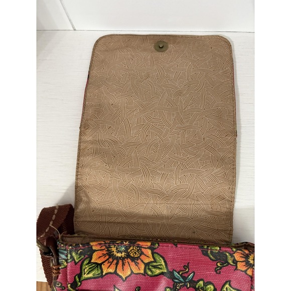 Sakroots Crossbody Bag Womens One Size Pink Floral Butterfly Dragonfly Purse - Picture 6 of 13